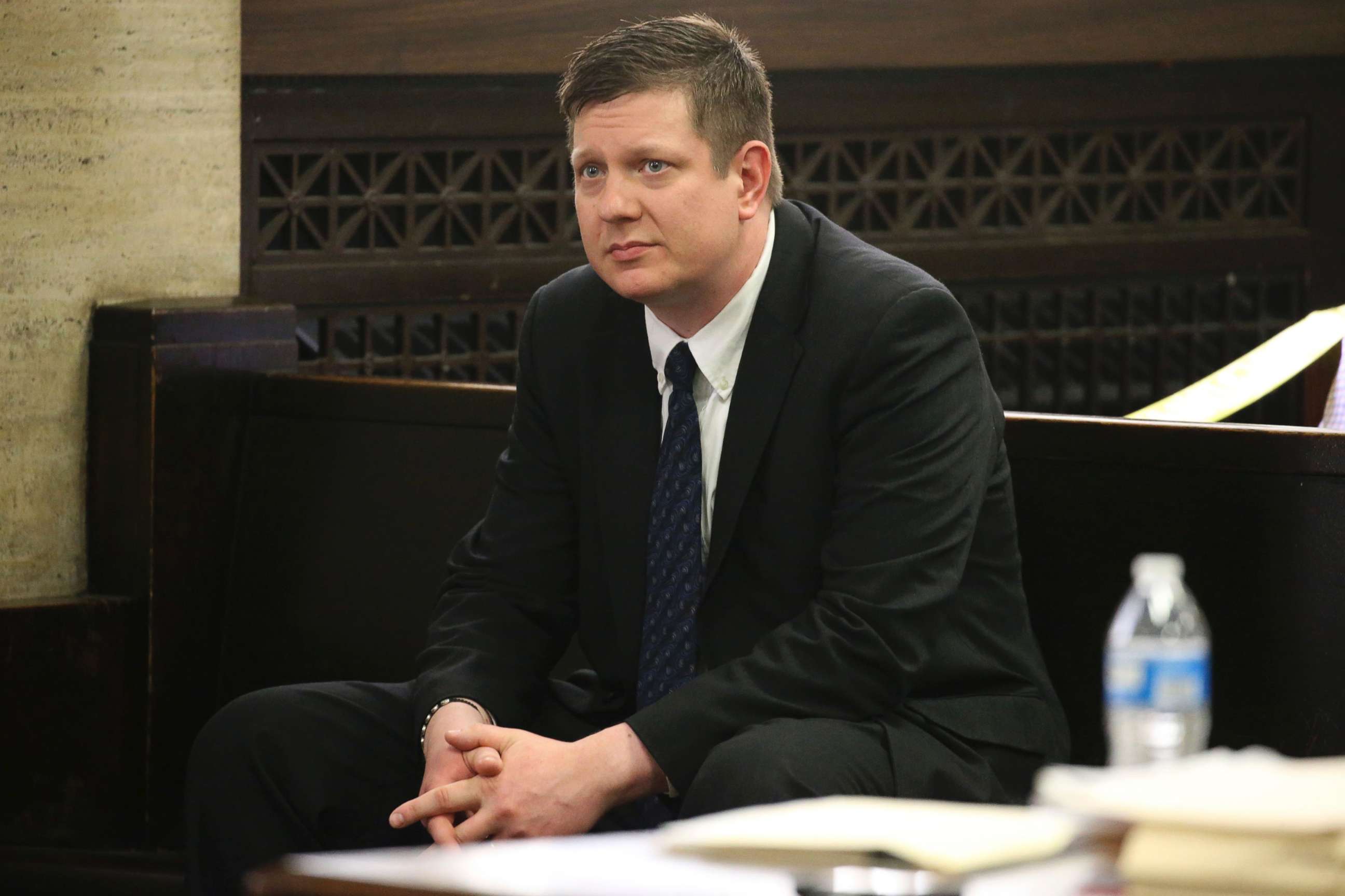 PHOTO: Chicago police Officer Jason Van Dyke attends a hearing for the shooting death of Laquan McDonald at the Leighton Criminal Court Building, in Chicago, May 4, 2018.