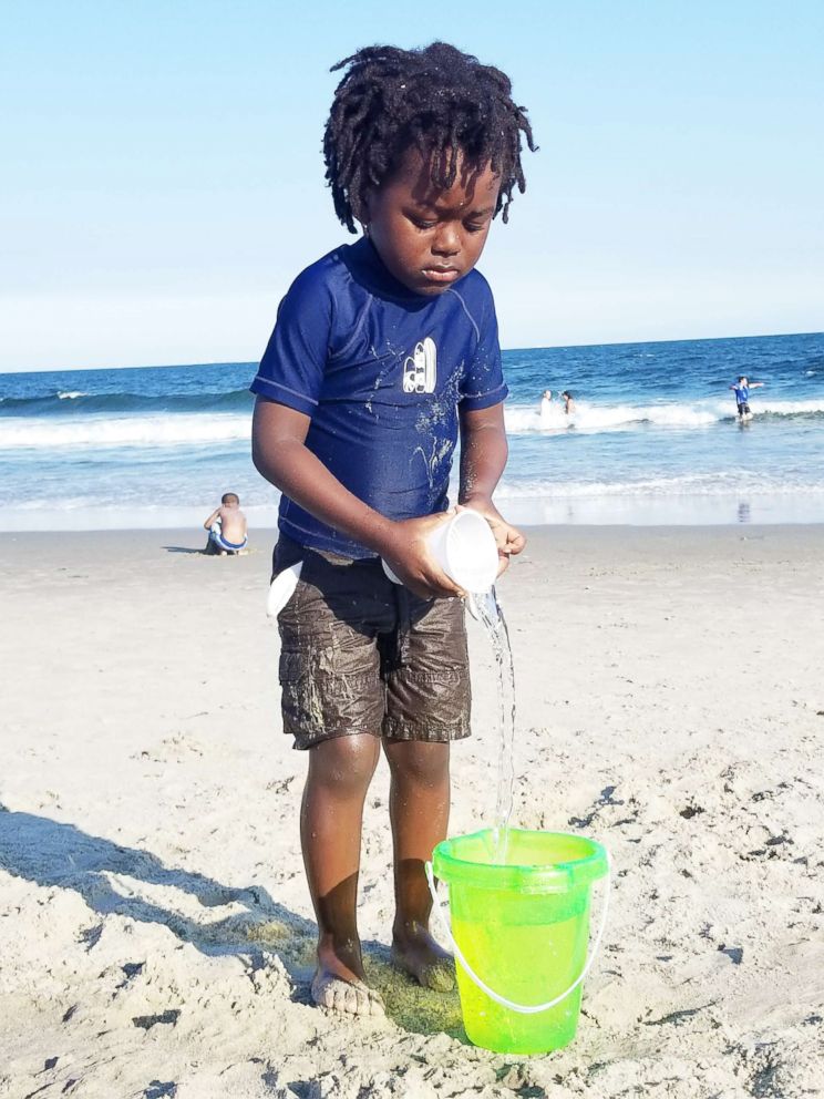 PHOTO: Jayden Okungu enjoys a day out at the beach.