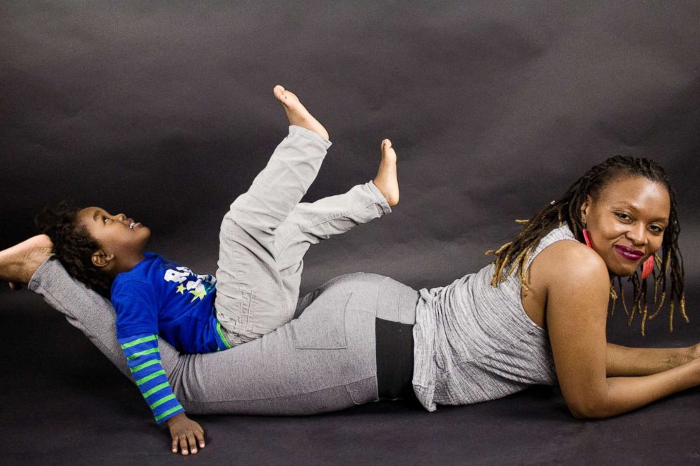 PHOTO: Jayden enjoys a photo session with his mum.