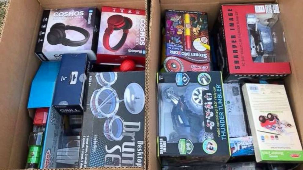 PHOTO: Here are boxes of toys collected by Jayden Perez for his toy drive.