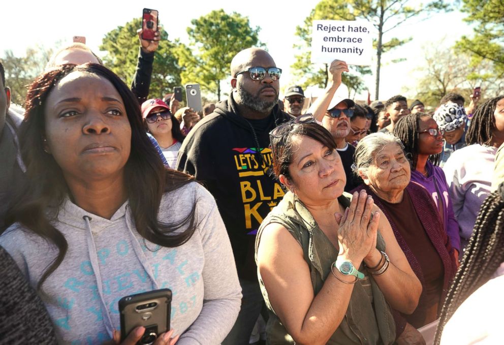 PHOTO: People attend a community rally for seven-year-old Jazmine Barnes in Houston, Jan. 5, 2019.