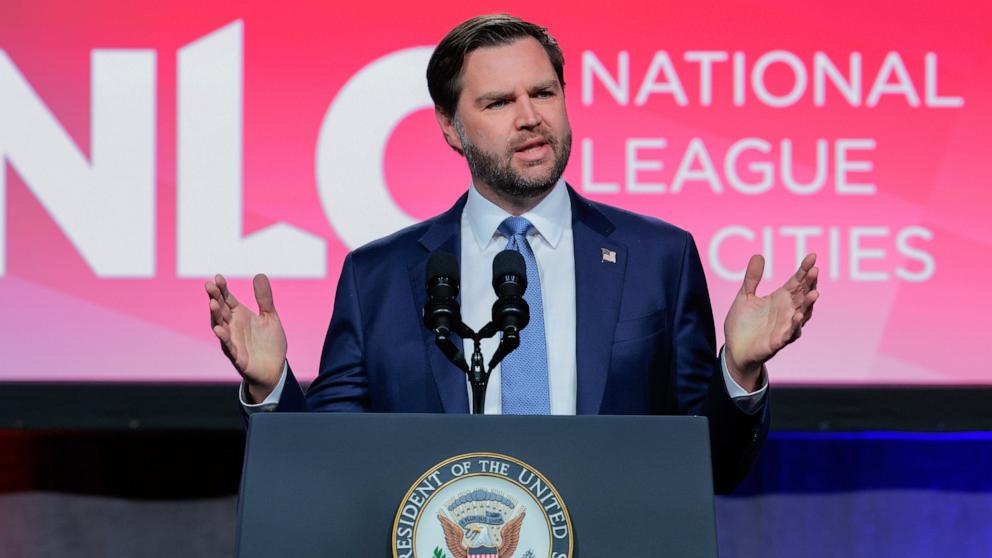 PHOTO: Vice President JD Vance addresses the National League of Cities: Congressional City Conference, Mar. 10, 2025 in Washington.