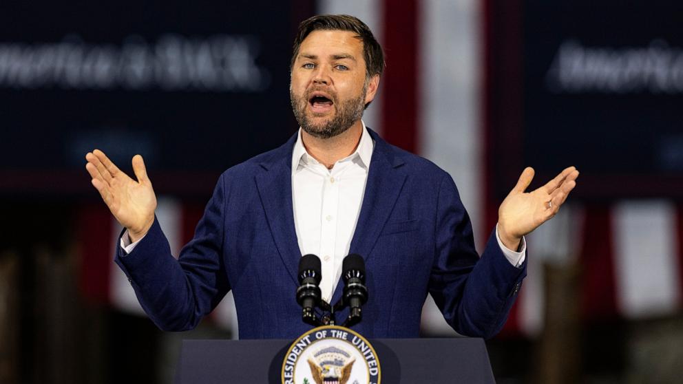 PHOTO: Vice President JD Vance speaks at the Metallus plant, July 28, 2025, in Canton, Ohio.