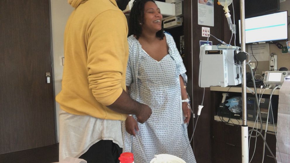 PHOTO: Jeanelle with her husband Warner in the hospital.