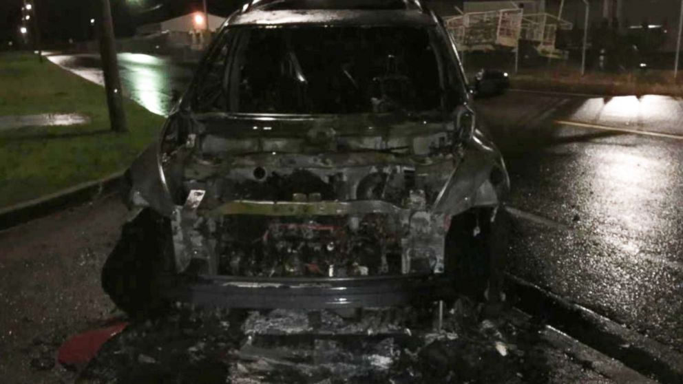 PHOTO: A Tacoma, Washington, soldier’s new 2018 Jeep Cherokee Trailhawk erupted in flames, Jan. 27, 2018.