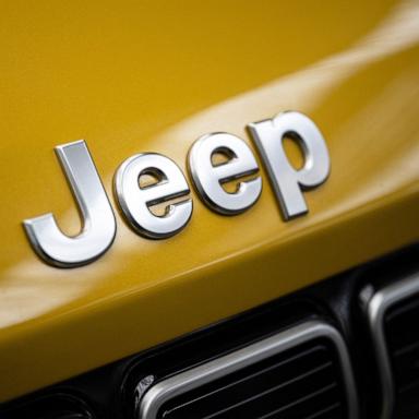 PHOTO: In this April 10, 2024, file photo, the logo of auto maker Jeep is shown at a Mirafiori Stellantis' factory.