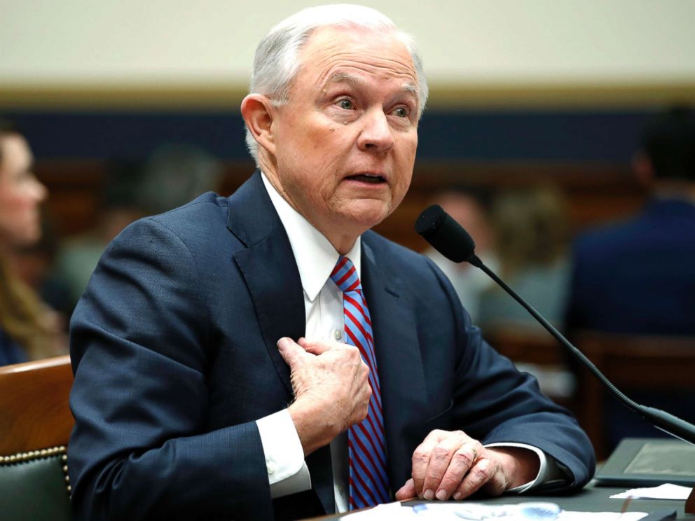 PHOTO: Attorney General Jeff Sessions speaks during a House Judiciary Committee hearing on Capitol Hill, Nov. 14, 2017.