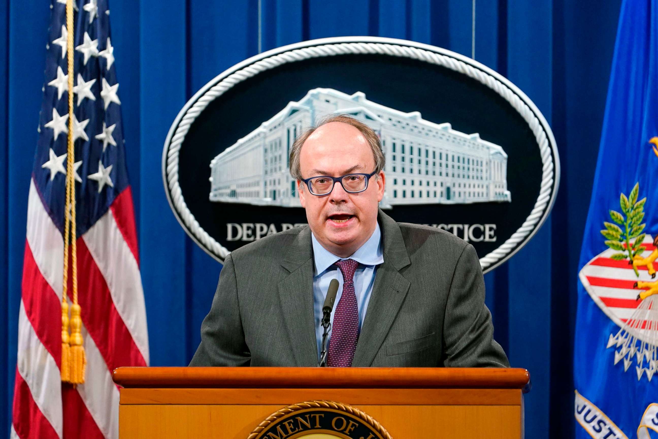 PHOTO: In this Sept. 14, 2020, file photo, Jeffrey Clark, Assistant Attorney General for the Environment and Natural Resources Division, speaks during a news conference at the Justice Department in Washington, D.C.