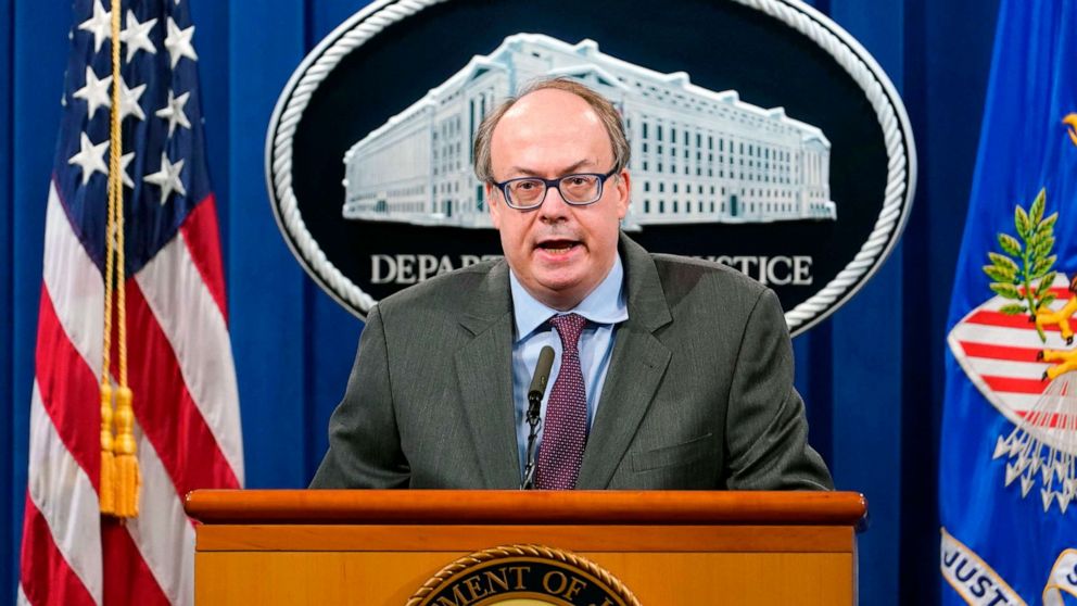 PHOTO: In this Sept. 14, 2020, file photo, Jeffrey Clark, Assistant Attorney General for the Environment and Natural Resources Division, speaks during a news conference at the Justice Department in Washington, D.C.