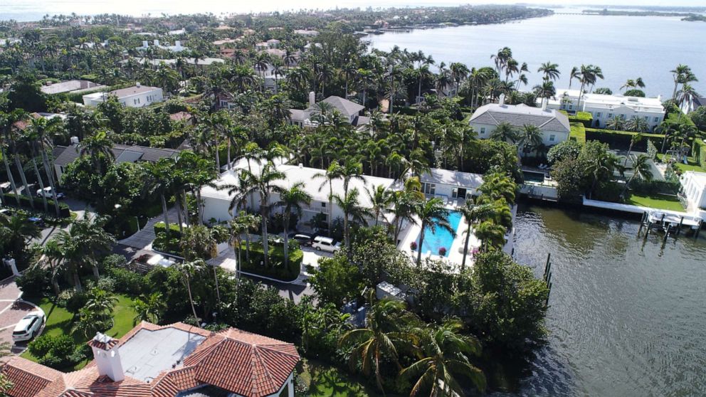 PHOTO: The home of Jeffrey Epstein has a large waterfront footprint in the Town of Palm Beach, not far from President Trump's Mar-a-Lago.