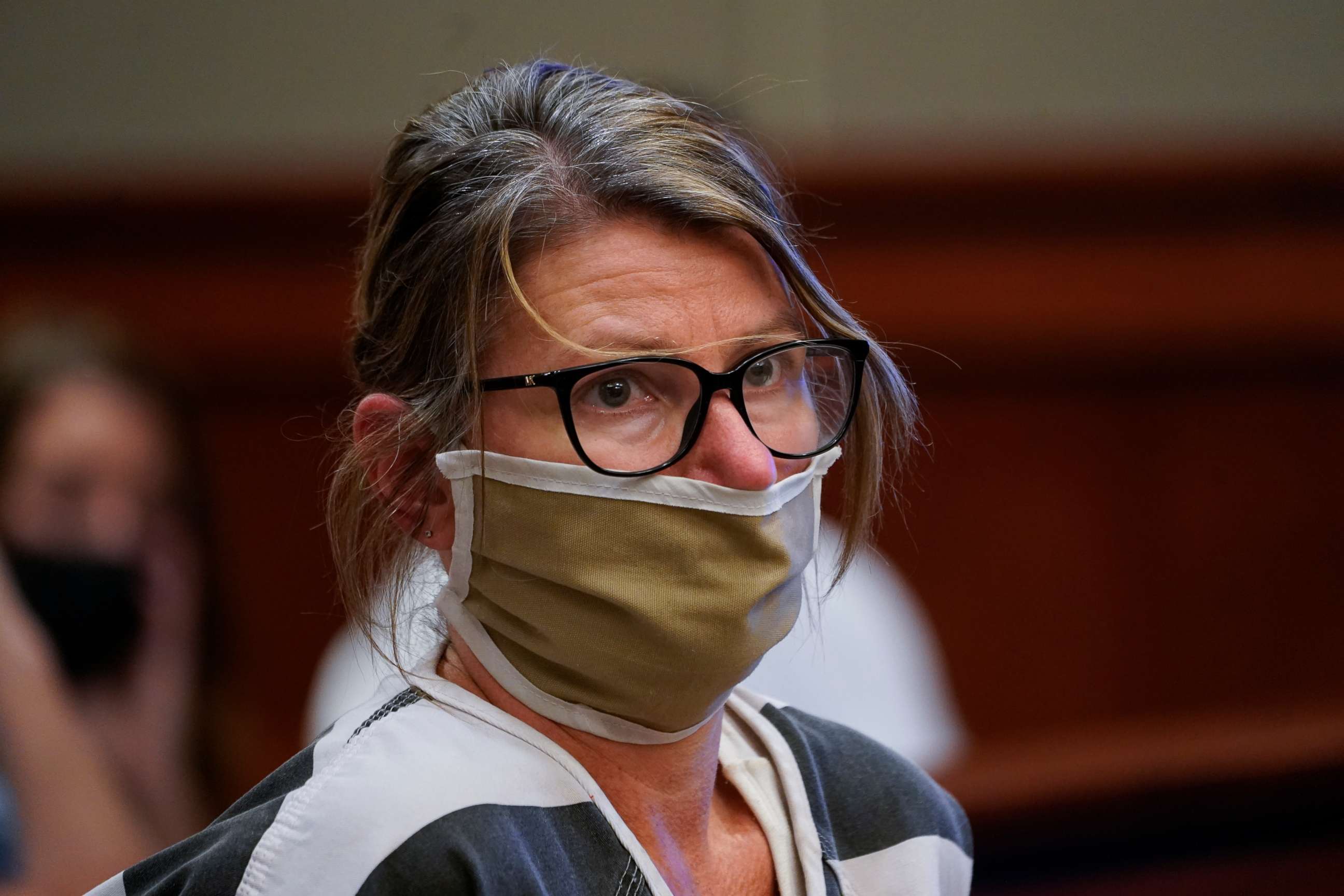 PHOTO: Jennifer Crumbley, the mother of Ethan Crumbley, a teenager accused of killing four students in a shooting at Oxford High School, appears during a preliminary examination on involuntary manslaughter charge in Rochester Hills, Mich., Feb. 8, 2022.