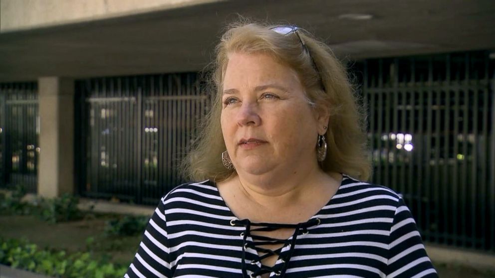 PHOTO: Jennifer Carole, whose father and stepmother Lyman and Charlene Smith were killed in 1980 allegedly by the "Golden State Killer," speaks to ABC News after Joseph DeAngelo's court appearance, May 14, 2018.