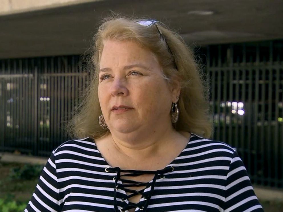 PHOTO: Jennifer Carole, whose father and stepmother Lyman and Charlene Smith were killed in 1980 allegedly by the Golden State Killer, speaks to ABC News after Joseph DeAngelos court appearance, May 14, 2018.