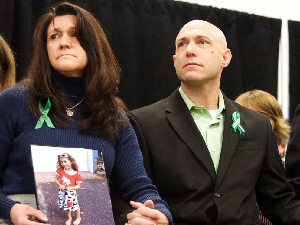 Jennifer Hensel and Jeremy Richman, the parents of Avielle Richman, the father of Benjamin Wheeler, 6, victims of the Dec. 14, 2012 shooting at Sandy Hook Elementary School, attend the launch of The Sandy Hook Promise in Newtown, Conn., Jan. 14, 2013.