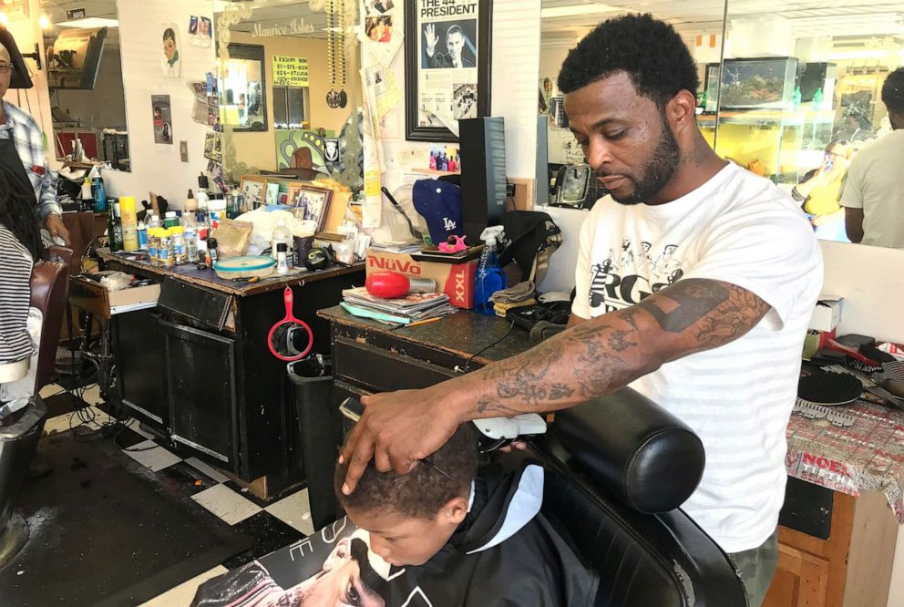 PHOTO: Jerome Morgan is now renting a chair in a barbershop in New Orleans, but he hopes to own his own shop someday.