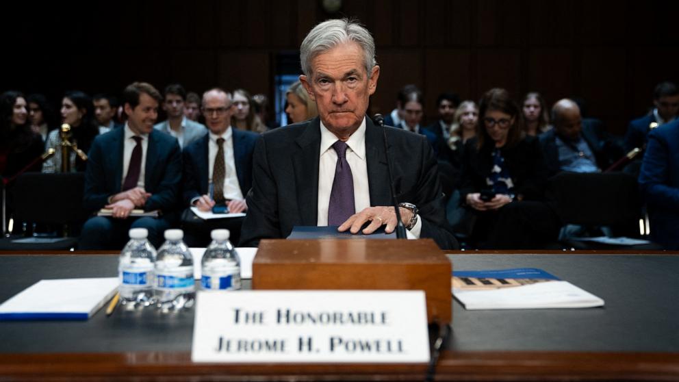PHOTO: Federal Reserve Chair Jerome Powell testifies before the Senate Banking Committee on Capitol Hill on Feb. 11, 2025 in Washington.