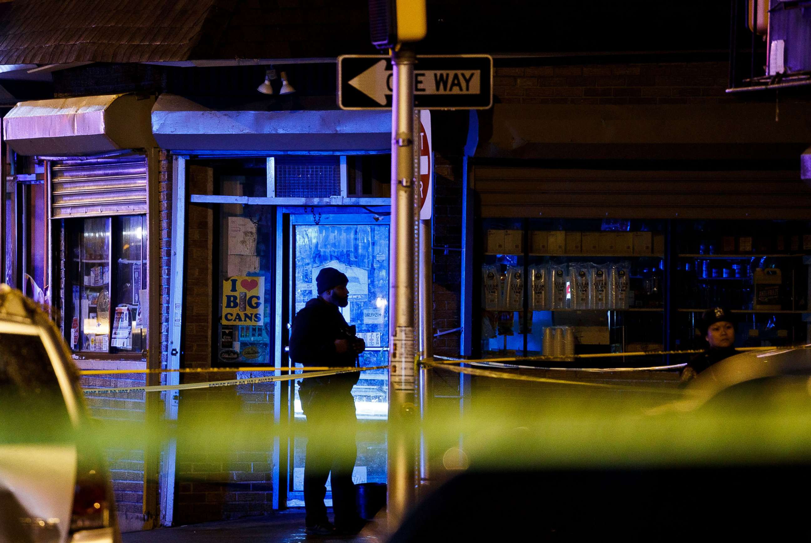 PHOTO: Police secure and investigate the scene of a shooting in Jersey City, N.J., Dec. 10, 2019.