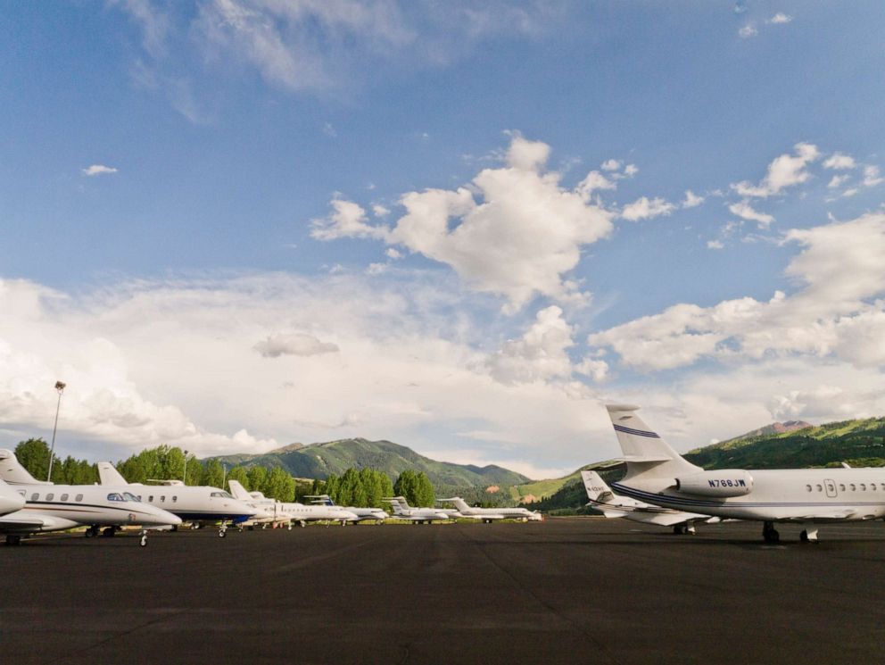 PHOTO: private jets at Aspen Airport.