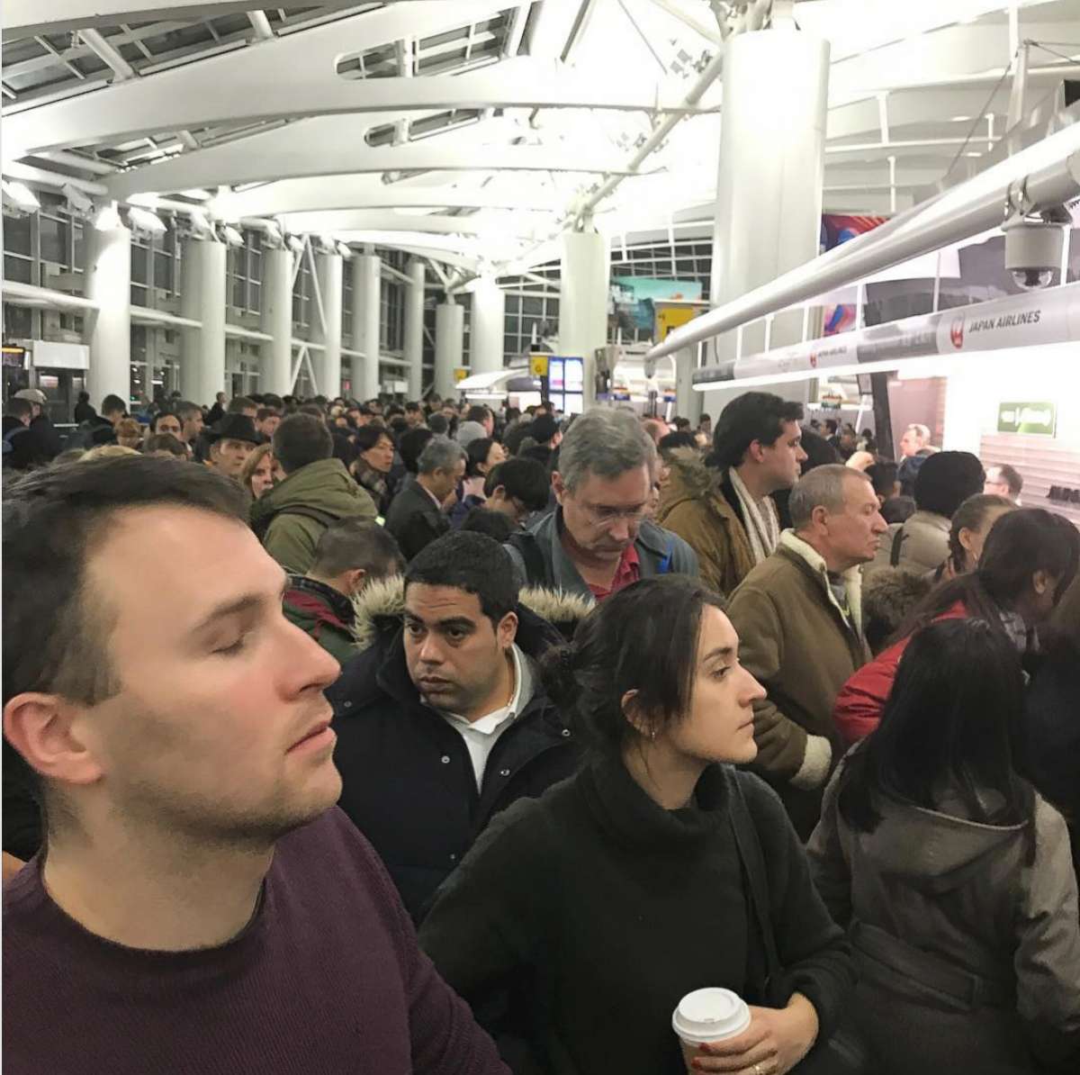 PHOTO: Holly Mazzarelli posted this image to Instagram, Jan. 7, 2018 with the caption, "Check in after the storm in JFK..."