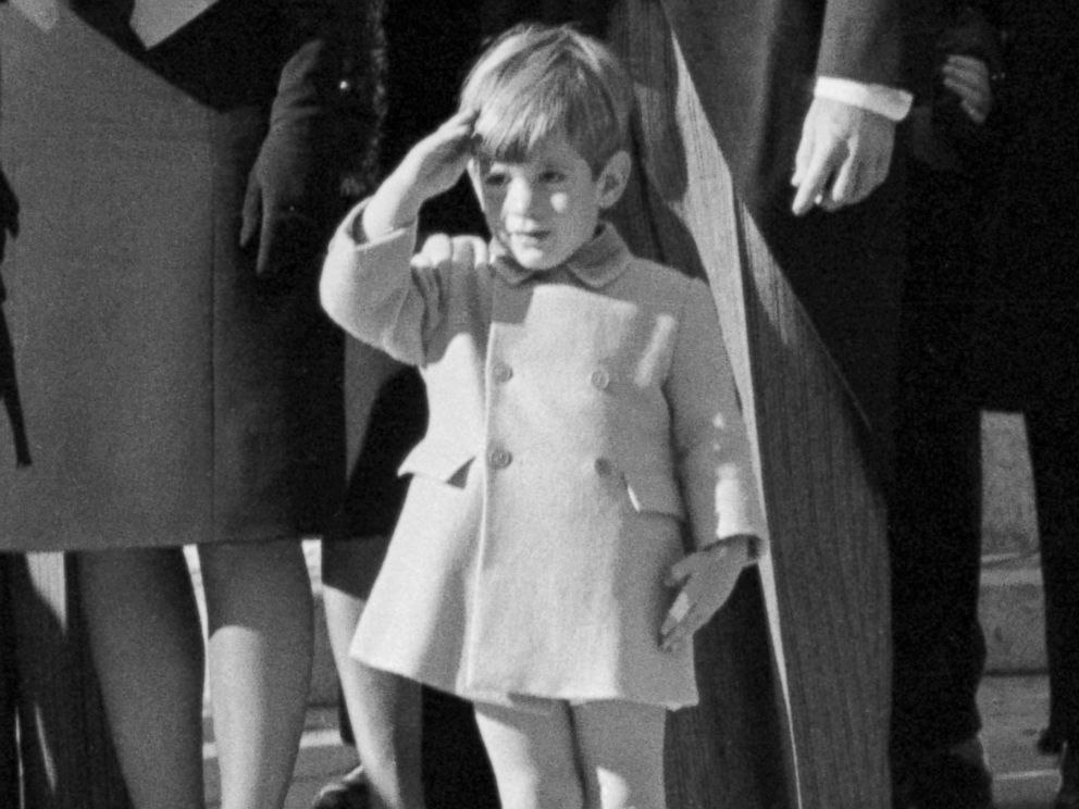 PHOTO: John F. Kennedy Jr. salutes as the casket of his father, the late President John F. Kennedy, is carried from St. Matthews Cathedral in Washington, DC.