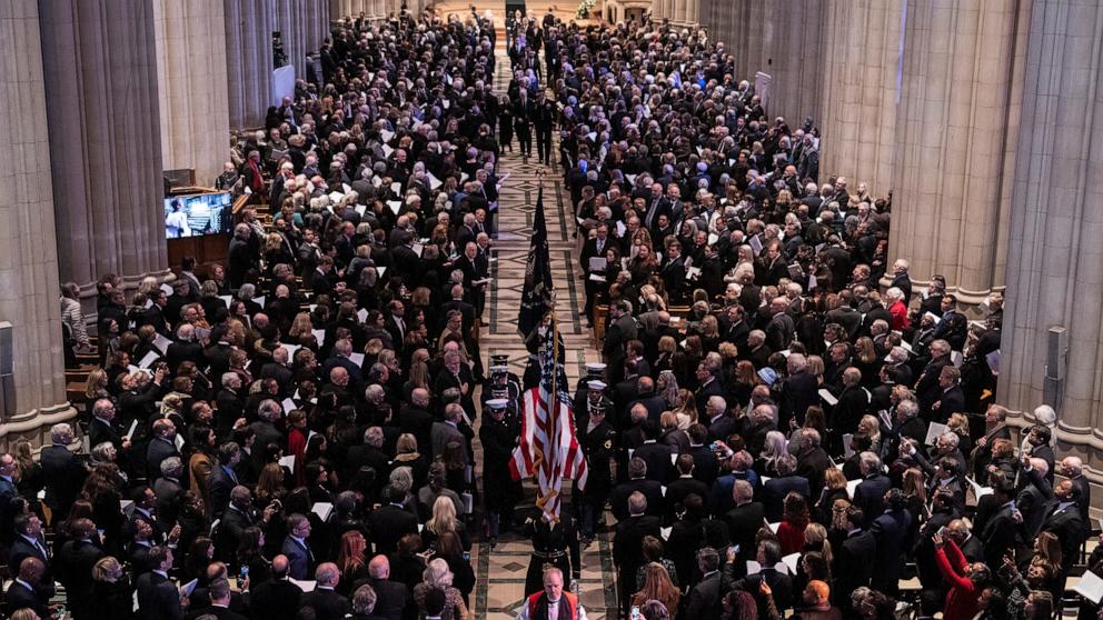 PHOTO: The casket of former President Jimmy Carter is carried out of the National Cathedral in Washington, after his state funeral, Jan. 9, 2025. 