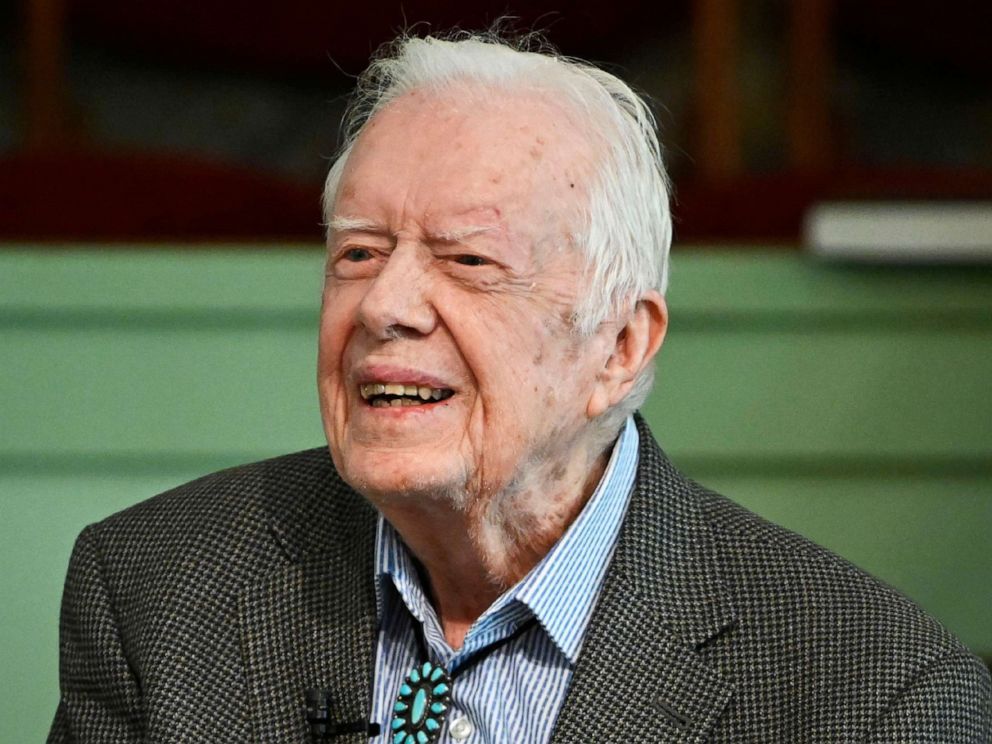 PHOTO: In this Nov. 3, 2019 file photo, former President Jimmy Carter teaches Sunday school at Maranatha Baptist Church in Plains, Ga.