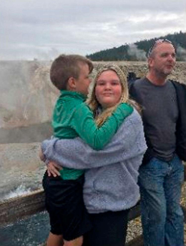 PHOTO: JJ Vallow, 7, with his sister, 17-year-old Tylee Ryan and their uncle, Alex Cox, in Yellowstone National Park, Sept. 8, 2019.