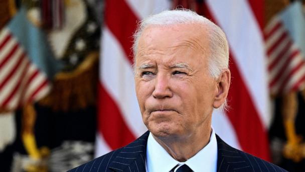 President Joe Biden addresses the nation from the Rose Garden of the White House in Washington, Nov. 7, 2024.