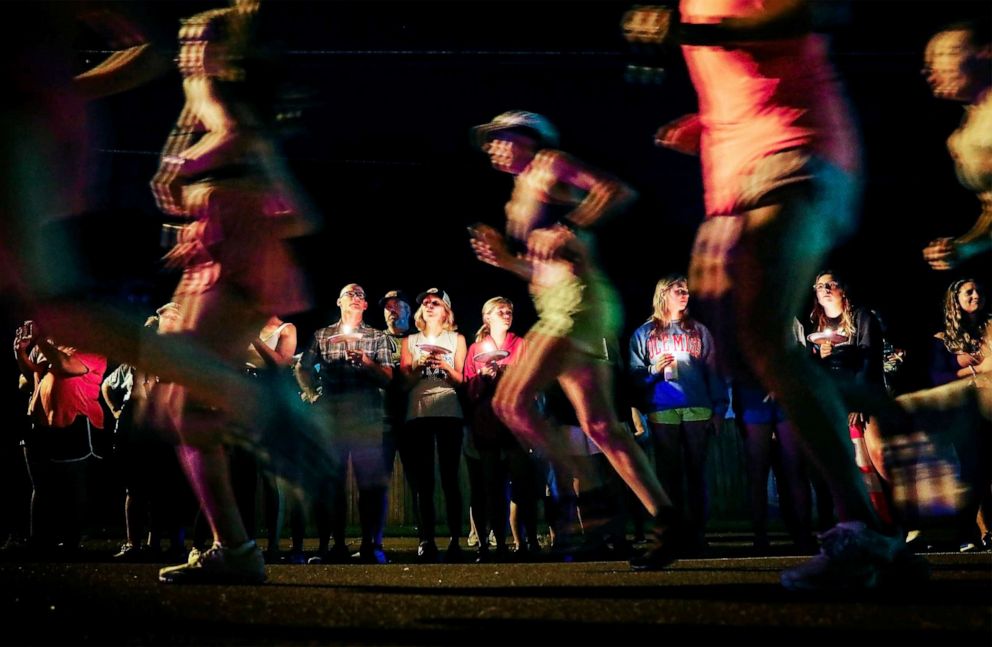 PHOTO: Thousands of runners, supporters and mourners attend a 4:20 a.m "Let's Finish Liza's Run" event in honor of Eliza Fletcher, Sept. 9, 2022 in Memphis, Tenn.