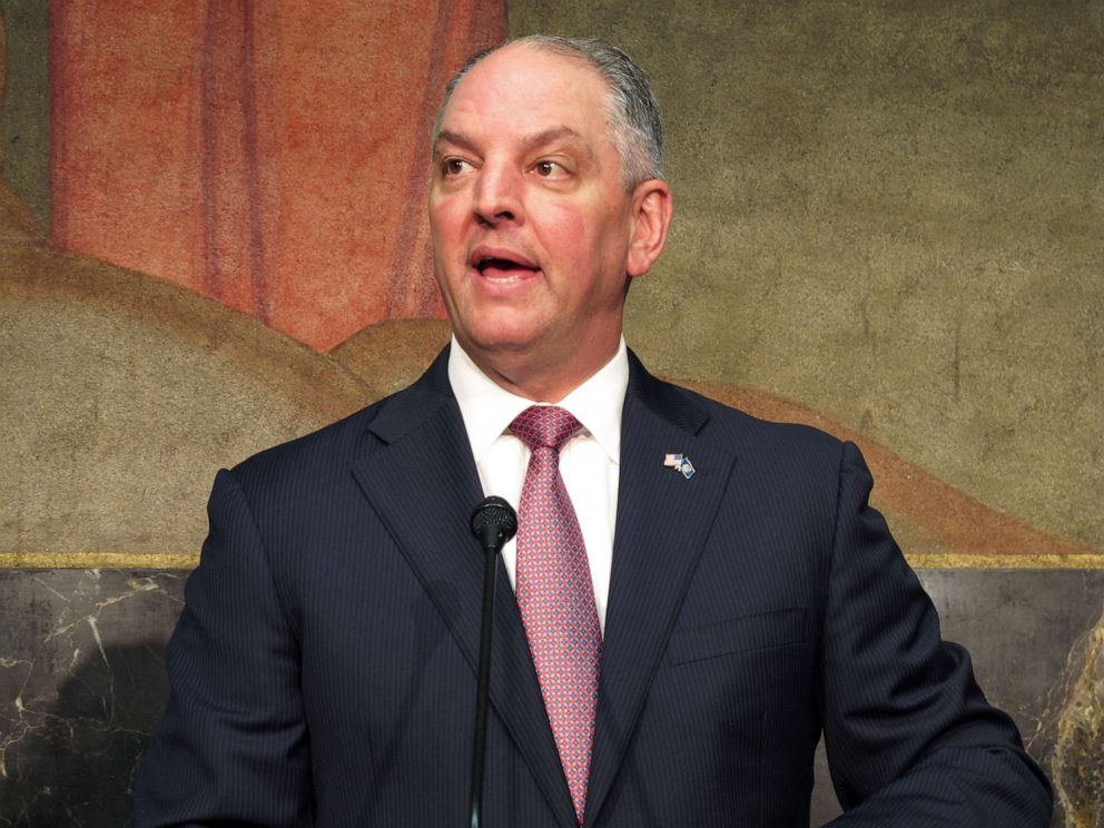 PHOTO: Louisiana Gov. John Bel Edwards speaks at an event, March 28, 2018, in Baton Rouge, La.