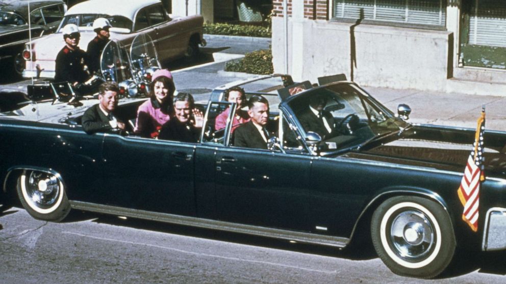PHOTO: President John F. Kennedy, first lady Jacqueline Kennedy, Texas Governor John Connally and his wife Nellie Connally ride together in a convertible limousine in Dallas on Nov. 22, 1963, shortly before the President and Governor were shot.