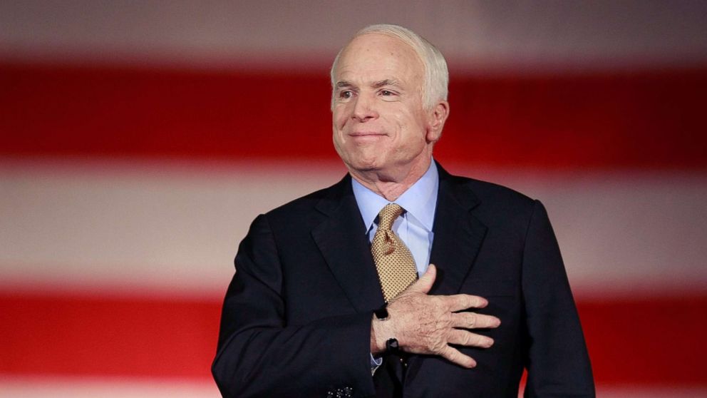 John McCain For President 2008 American Flag Portrait Bumper Sticker 