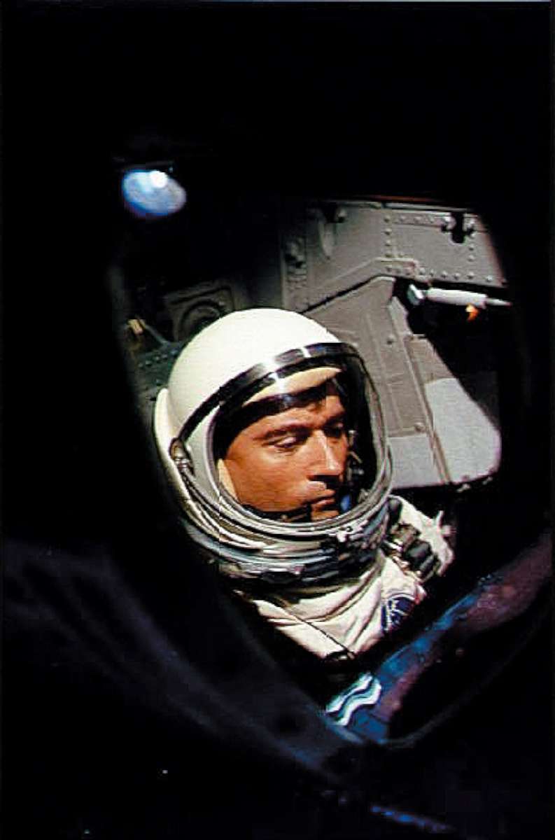 PHOTO: U.S. astronaut John Young is pictured aboard Gemini III waiting for the launching of the first orbital maneuver by manned spacecraft on March 23, 1965.
