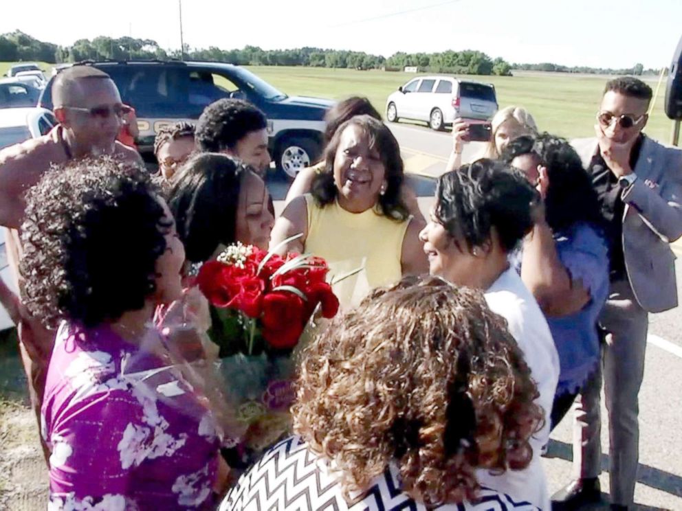 PHOTO: Alice Johnson reunites with her family members June 6, 2018.