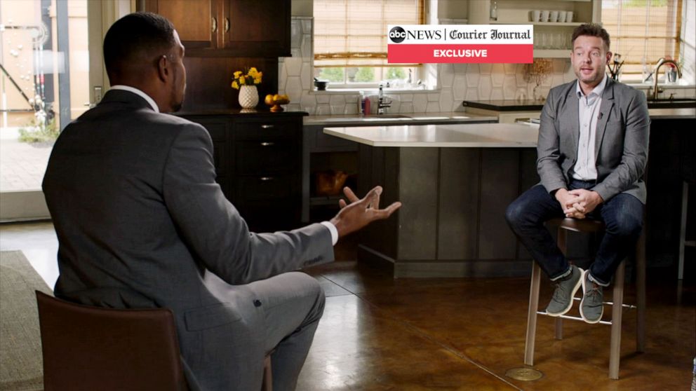PHOTO: "Good Morning America" co-anchor Michael Strahan interviews Jonathan Mattingly in an exclusive sit down with ABC News and Louisville's Courier Journal.
