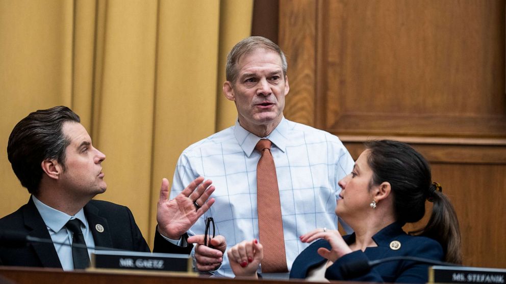 PHOTO: Chairman Jim Jordan during the House Judiciary Select Subcommittee on the Weaponization of the Federal Government hearing on the Missouri v. Biden case in Washington, D.C., March 30, 2023.