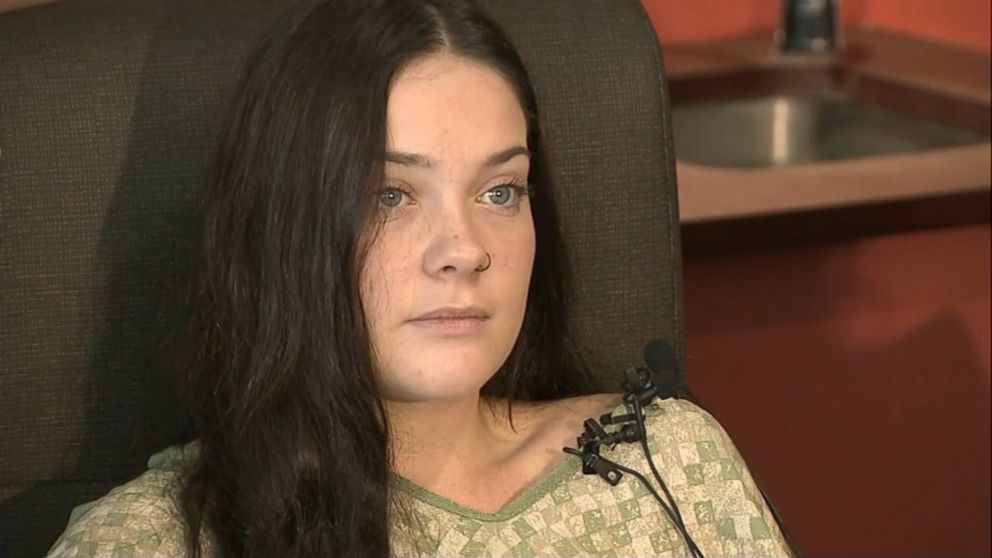 PHOTO: Jordan Holgerson, 16, who was pushed off the bridge in Vancouver, Wash., suffered five broken ribs and lung injury. She talks to ABC News's affiliate KATU on Aug. 9. 2018.
