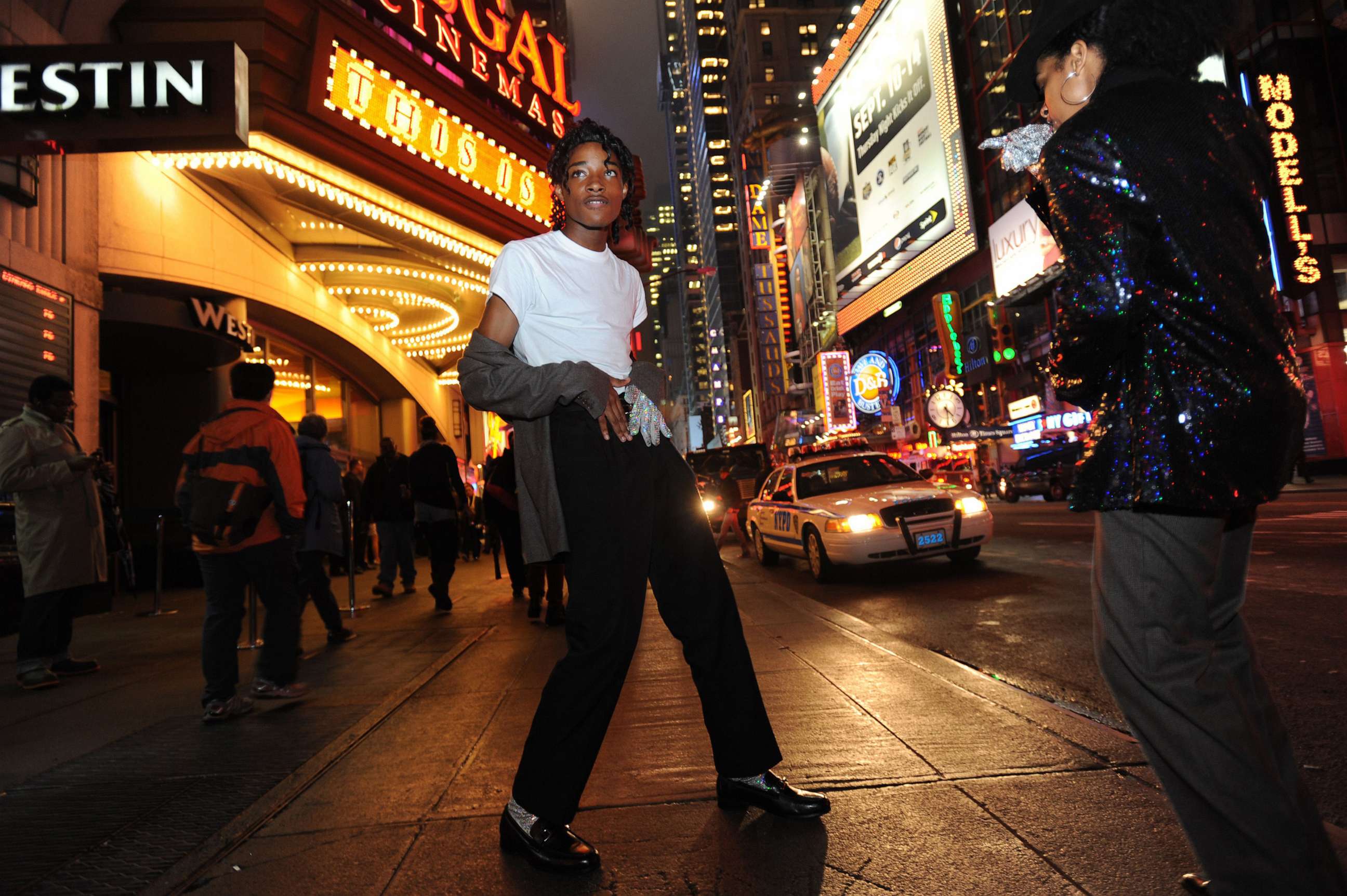 PHOTO: Jordan Neely is pictured before going to see the Michael Jackson movie, 'This is It' outside the Regal Cinemas in Times Square in 2009.