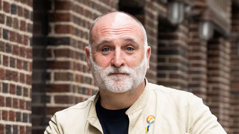 PHOTO: Jose Andres is seen arriving to The Late Show With Stephen Colbert at Ed Sullivan Theater on May 3, 2022 in New York City.