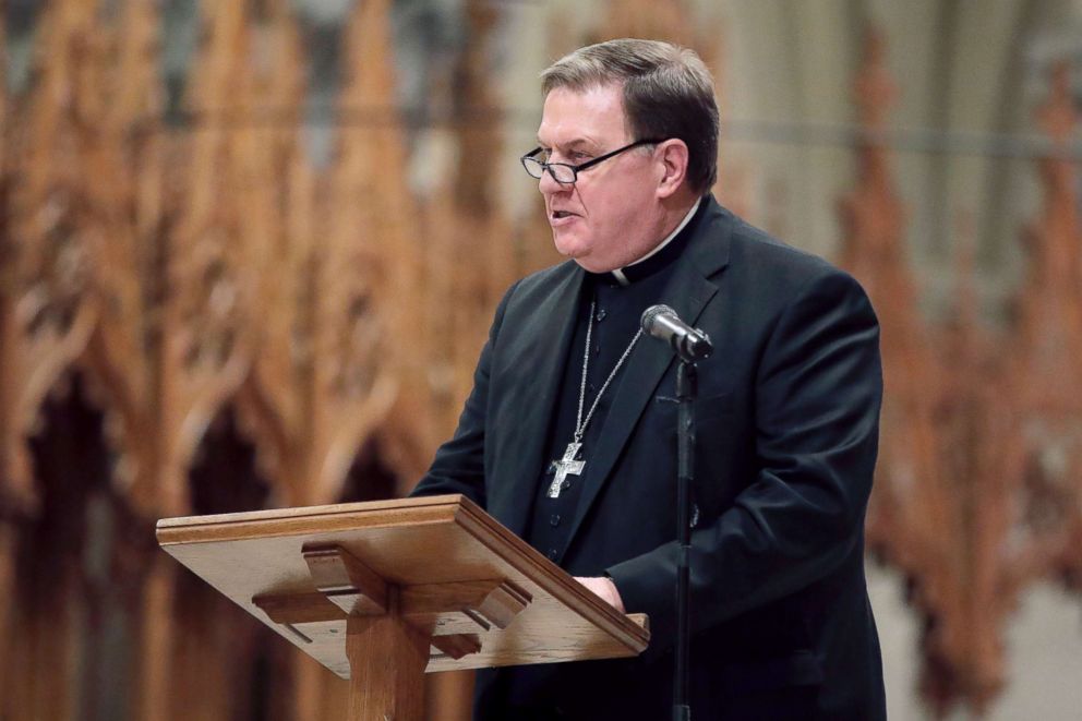 PHOTO: Newark Archbishop Cardinal Joseph Tobin speaks during a prayer service for New Jersey Gov.-elect Phil Murphy at the Cathedral Basilica of the Sacred Heart, Jan. 12, 2018, in Newark, N.J.