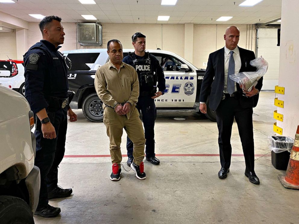 PHOTO: Longtime fugitive Jose Sifuentes,42, who was wanted for three capital murder offenses that occurred in Dallas, is transferred to the custody of the Dallas Police Department, Jan. 8, 2020.

