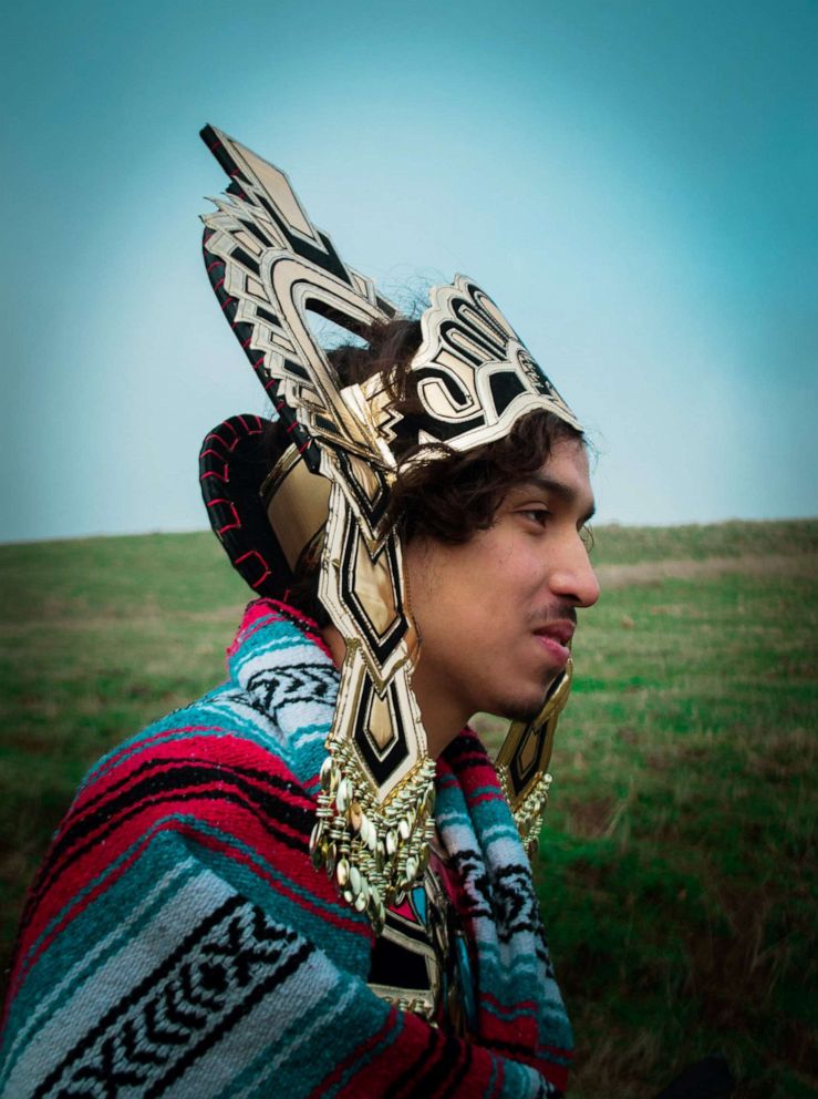 PHOTO: Juan Maya, of Chichimeca descent, wears Native Mexican clothing in his TikTok videos to highlight his culture and family history.