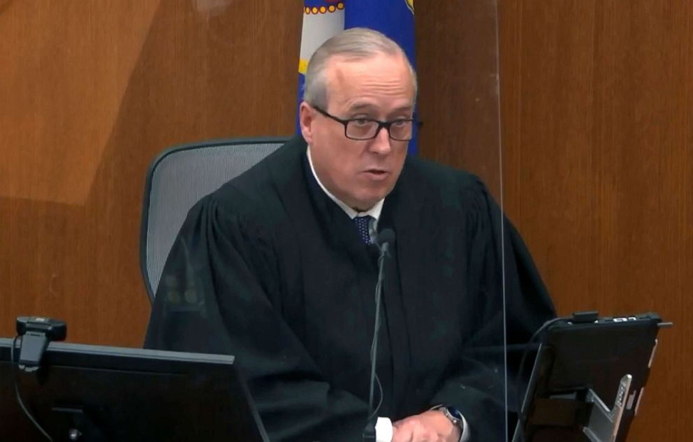 PHOTO: Hennepin County Judge Peter Cahill presides over jury selection in the trial of former Minneapolis police officer Derek Chauvin, March 9, 2021, at the Hennepin County Courthouse in Minneapolis.