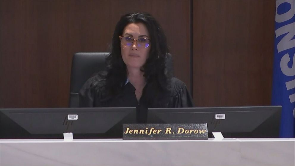  Judge Jennifer Dorow is shown during the sentencing proceeding  for Darrell Brooks connected  Nov. 15, 2022, successful  Waukesha, Wisc.