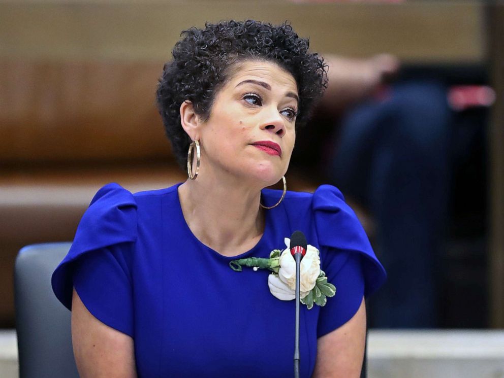 PHOTO: File photo of Boston City Councilor Julia Mejia in Boston City Hall on Jan. 6, 2020, after being sworn in as the first Afro-Latina and immigrant councilor.