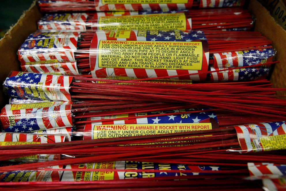 PHOTO: In this file photo, bottle rockets are shown at Southgate Fireworks in Southgate, Mich., May 24, 2012.