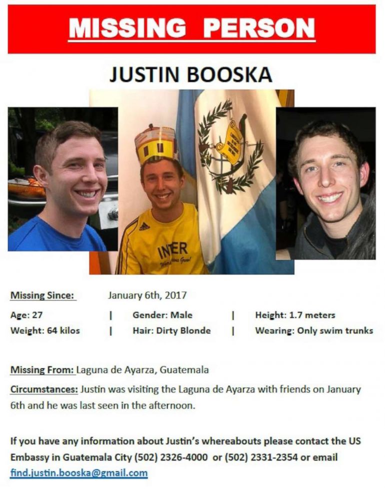 PHOTO: Justin Booska of New Hampshire is pictured on a missing poster released by his family.