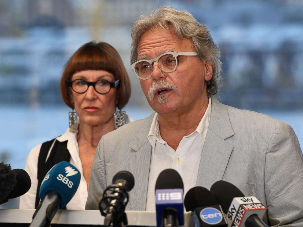 PHOTO: John Ruszczyk, the father of Australian woman Justine Damond who was killed in a police shooting in the U.S., is accompanied by his wife Maryan Heffernan as he speaks at a press conference in Sydney on Dec. 21, 2017.