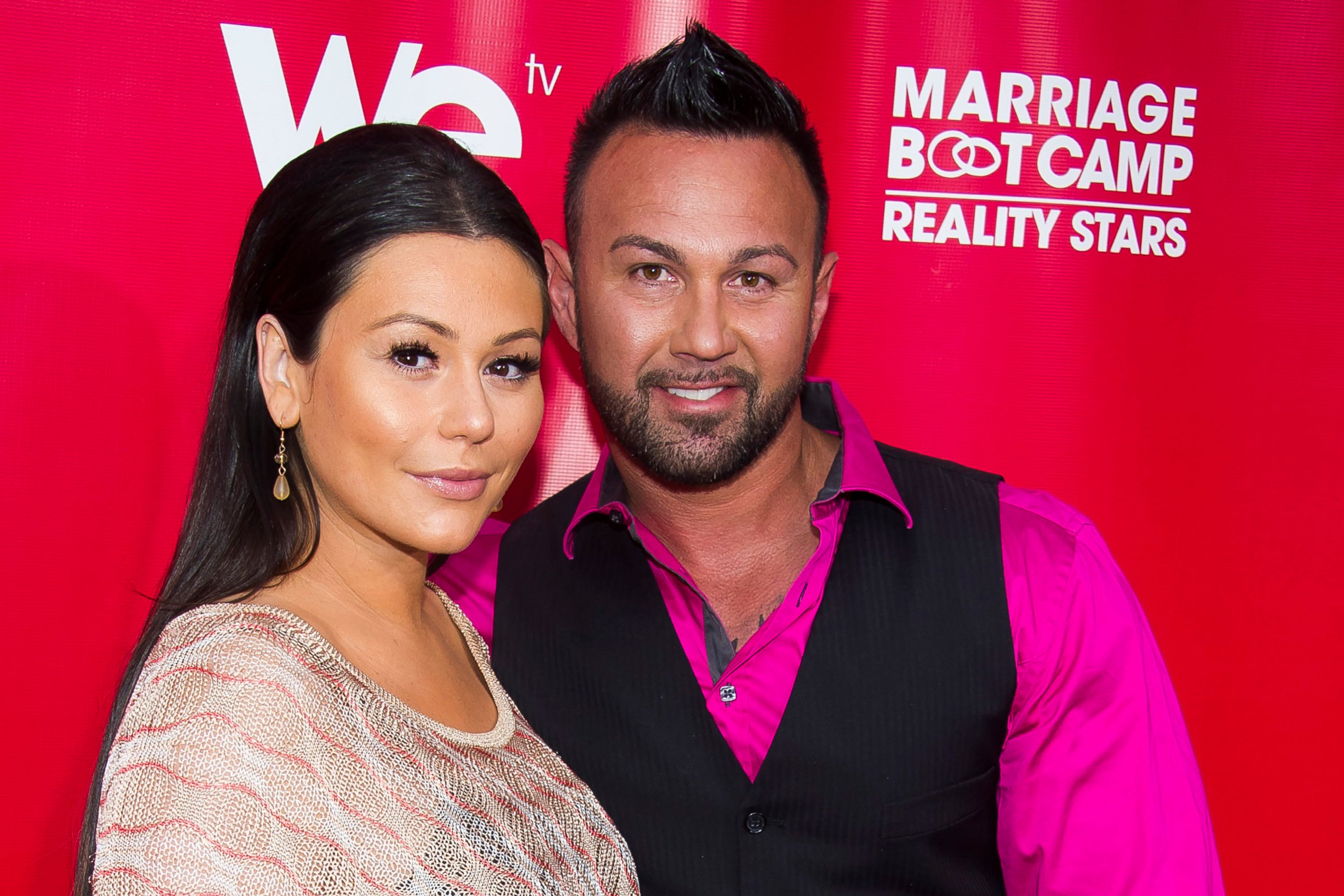 PHOTO: In this May 29, 2014 file photo, Jenni "JWoww" Farley and Roger Mathews, with whom she is currently undergoing a divorce, attend WE tv's "Marriage Boot Camp: Reality Stars" party in New York.