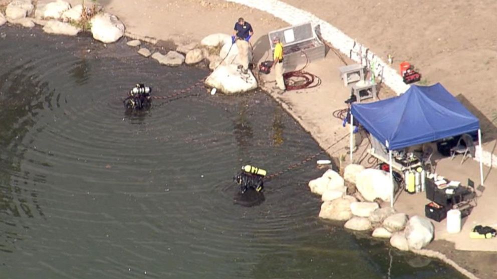 PHOTO: FBI dive teams search Seccombe Lake Park in San Bernardino, Calif. on Dec. 10, 2015 in connection to a mass shooting in San Bernardino earlier in the month.